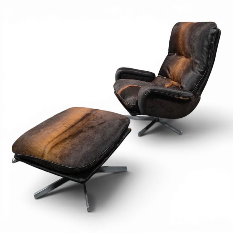 MCM De Sede Lounge Chair and Ottoman Newly Reupholstered - 8