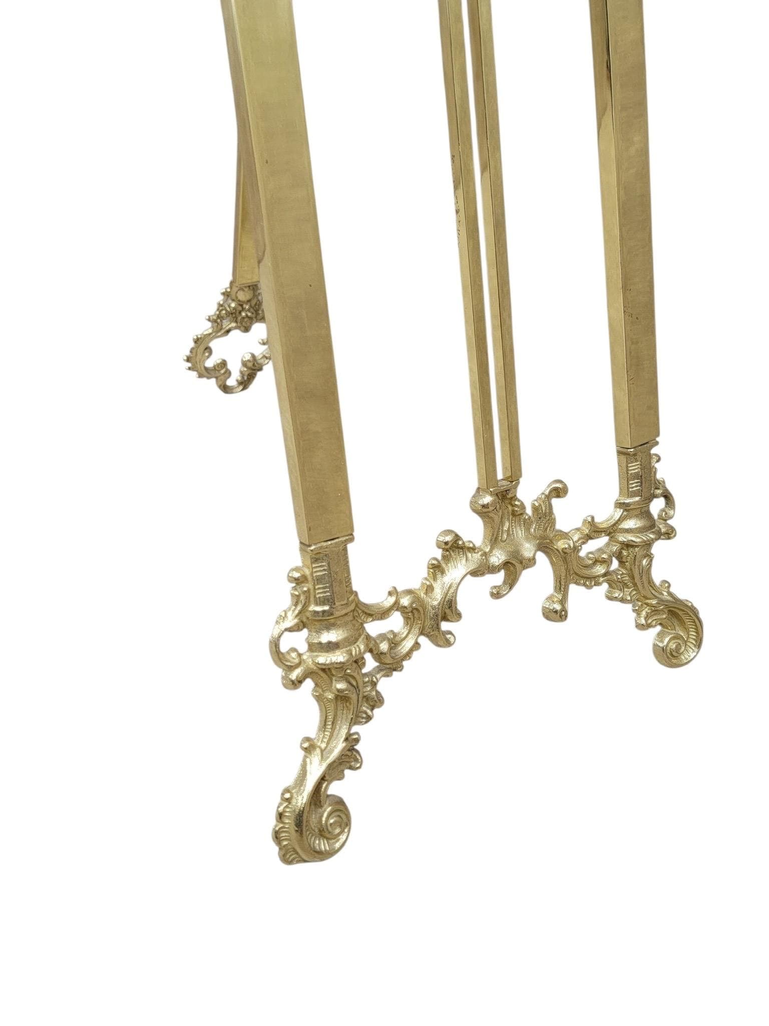 Vintage Italian Rococo Style Brass Painting Easel - 3