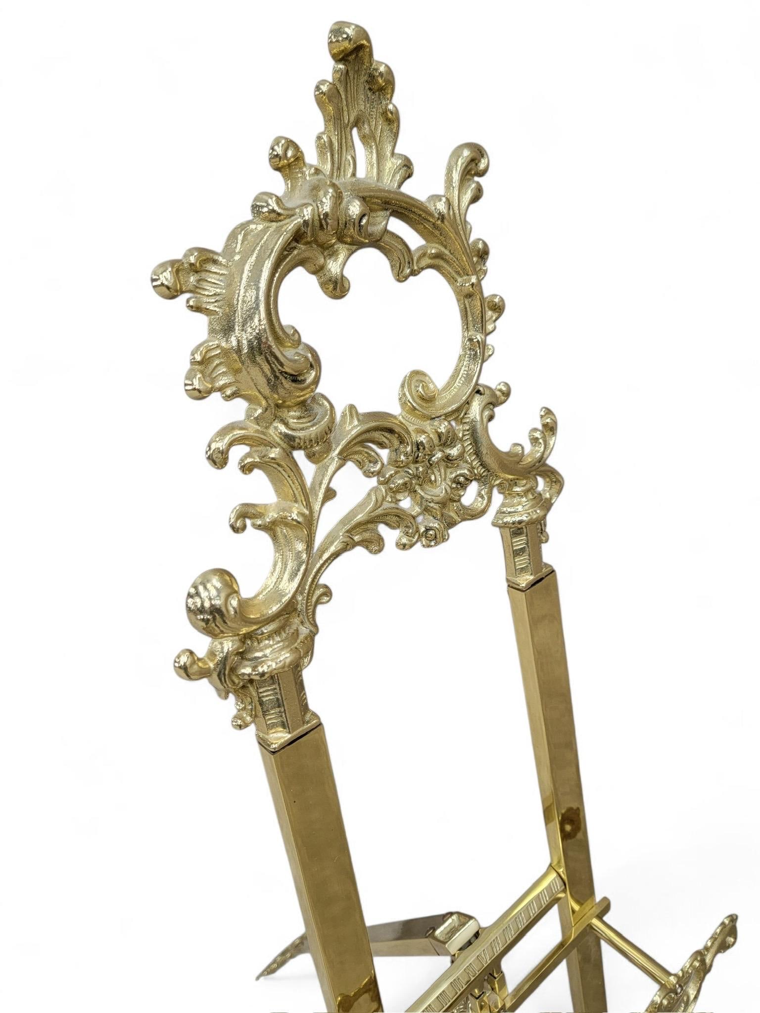 Vintage Italian Rococo Style Brass Painting Easel - 8
