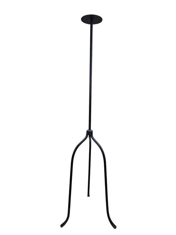 Vintage Black Iron Nail-Top Candle Stands – Set of 3 - 3