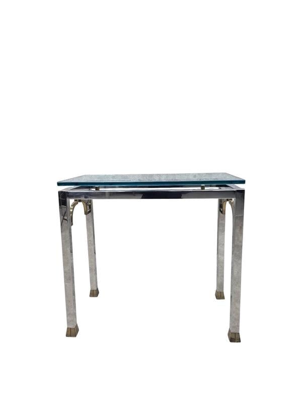 MCM Chrome and Glass Console Table - 6