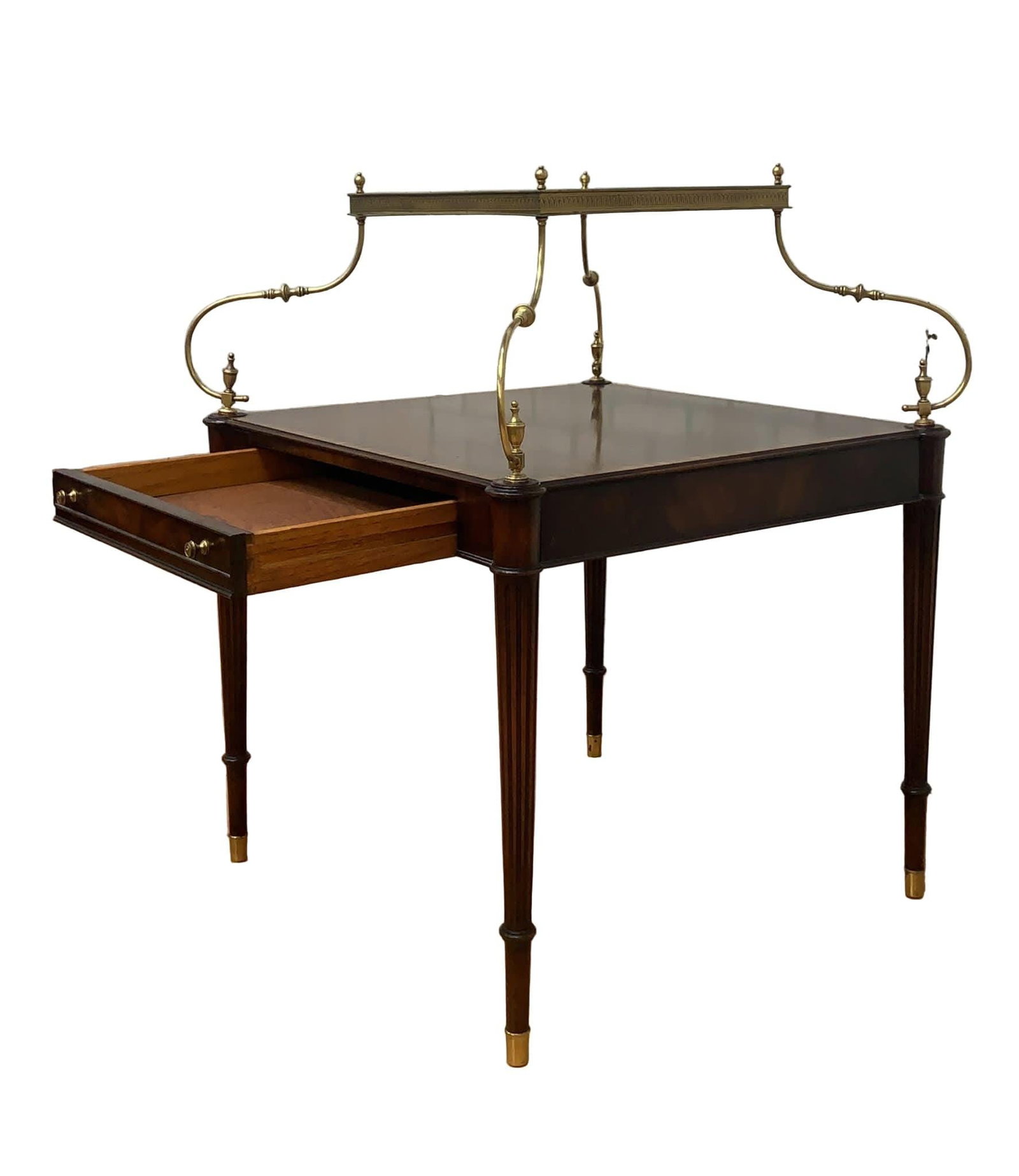 Antique Weiman Heirloom French Louis Style Brass Mounted Tray Table - 4