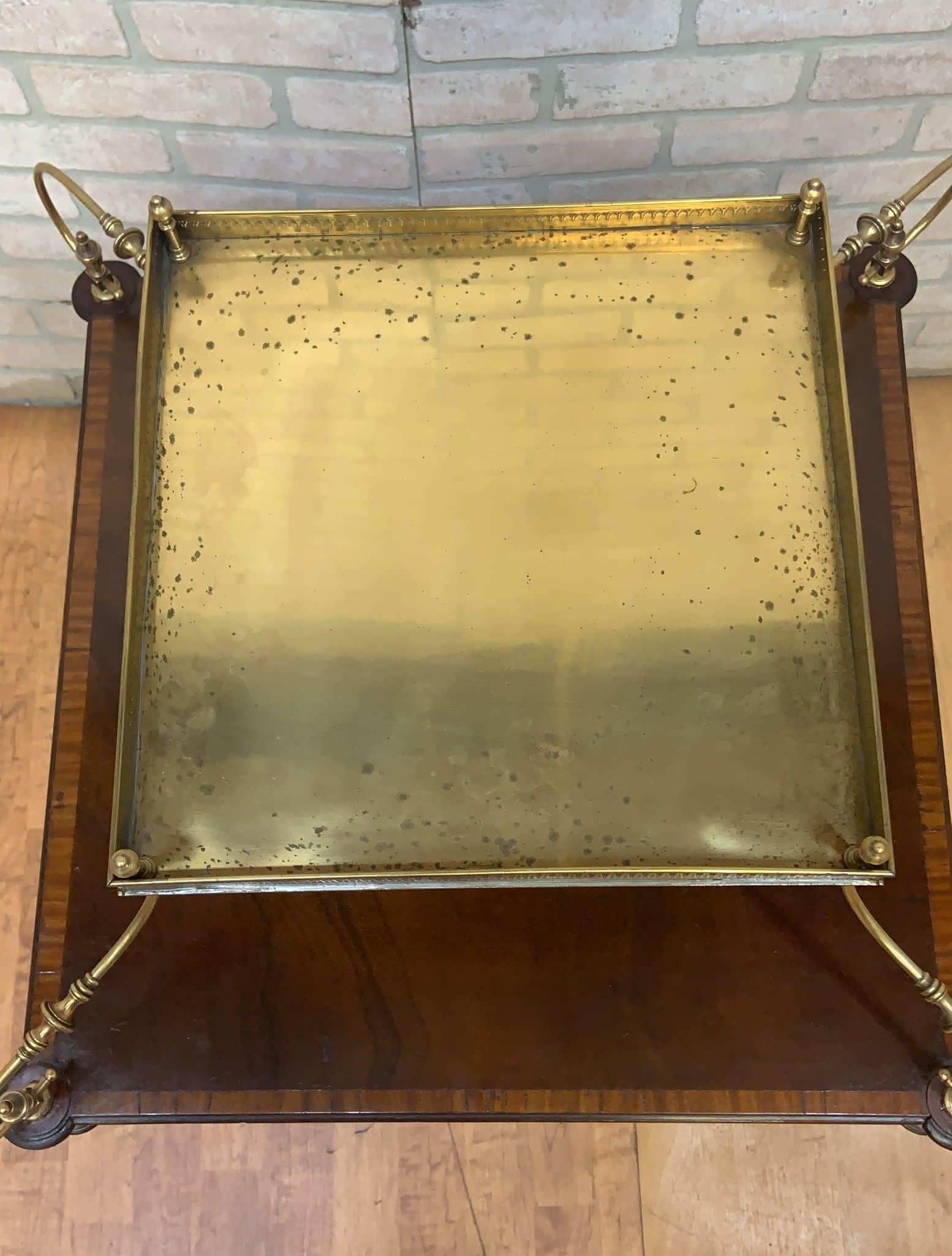 Antique Weiman Heirloom French Louis Style Brass Mounted Tray Table - 5