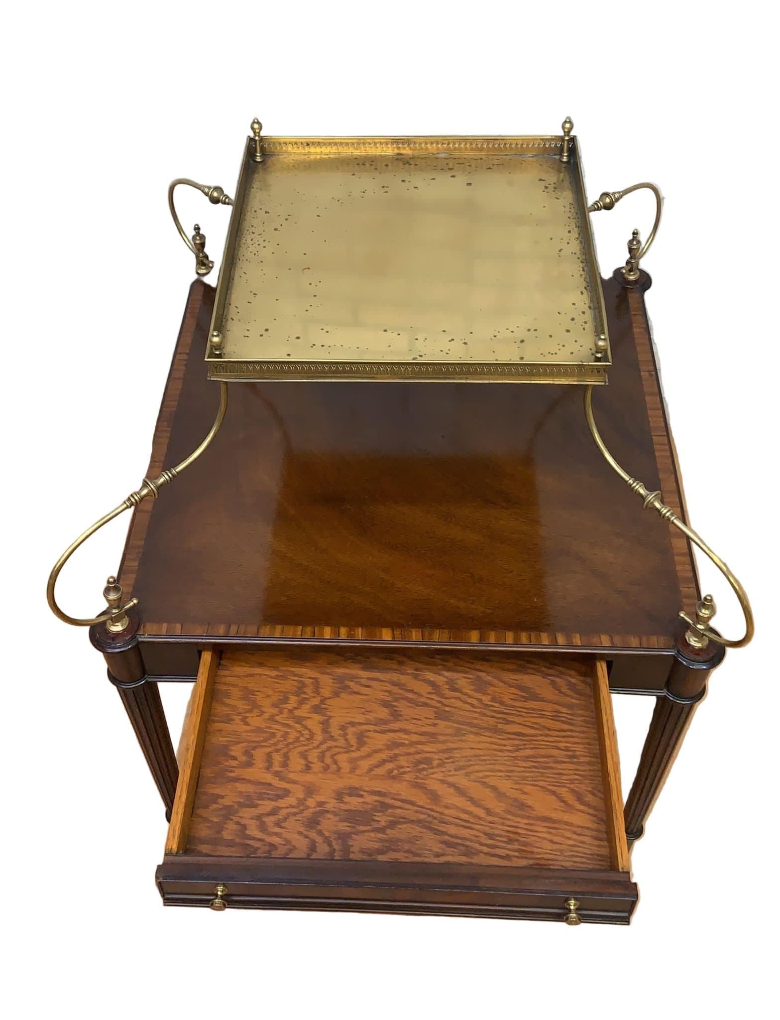 Antique Weiman Heirloom French Louis Style Brass Mounted Tray Table - 7