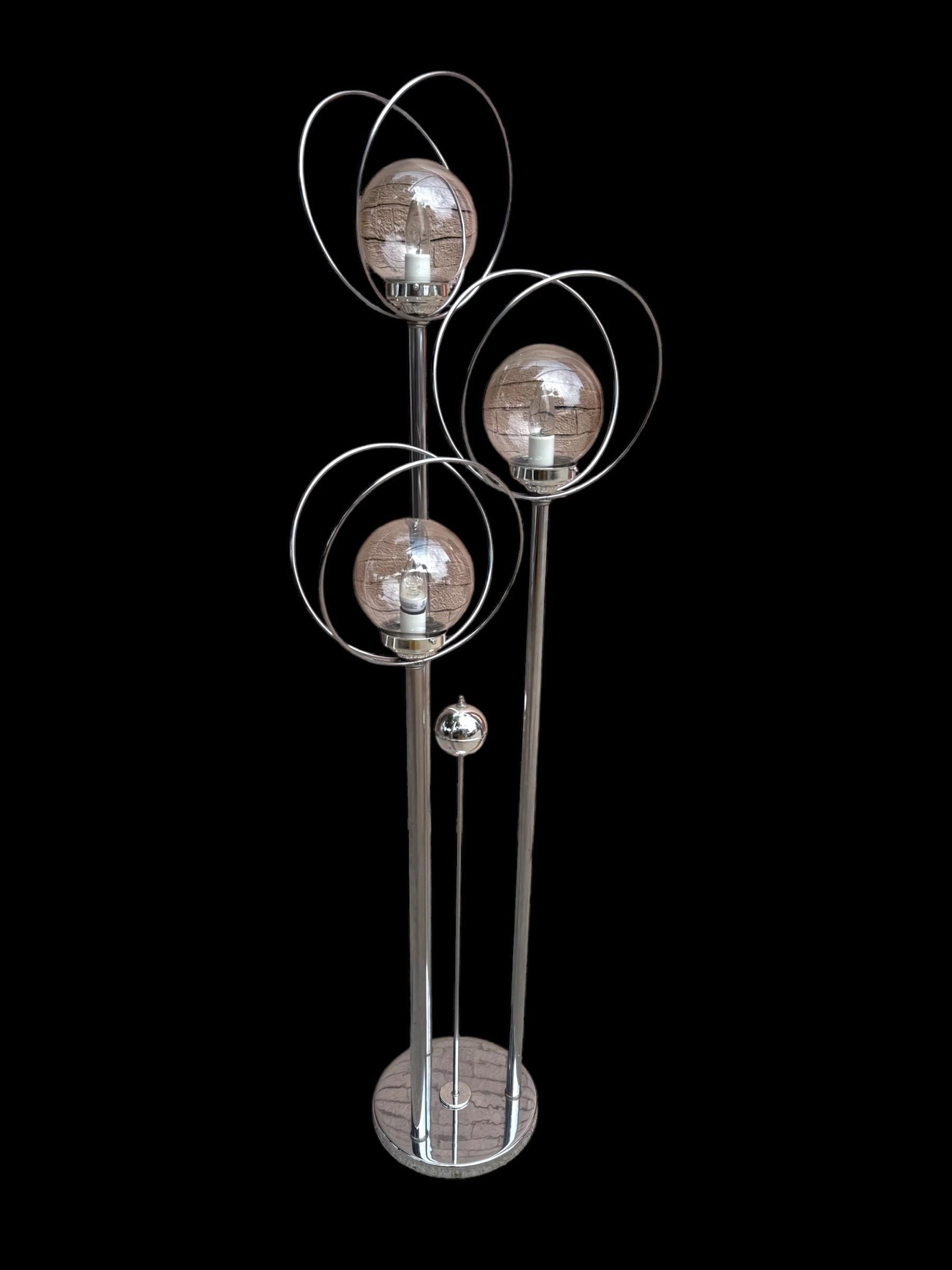 MCM Chrome 3 Light Orb Floor Lamp - 3