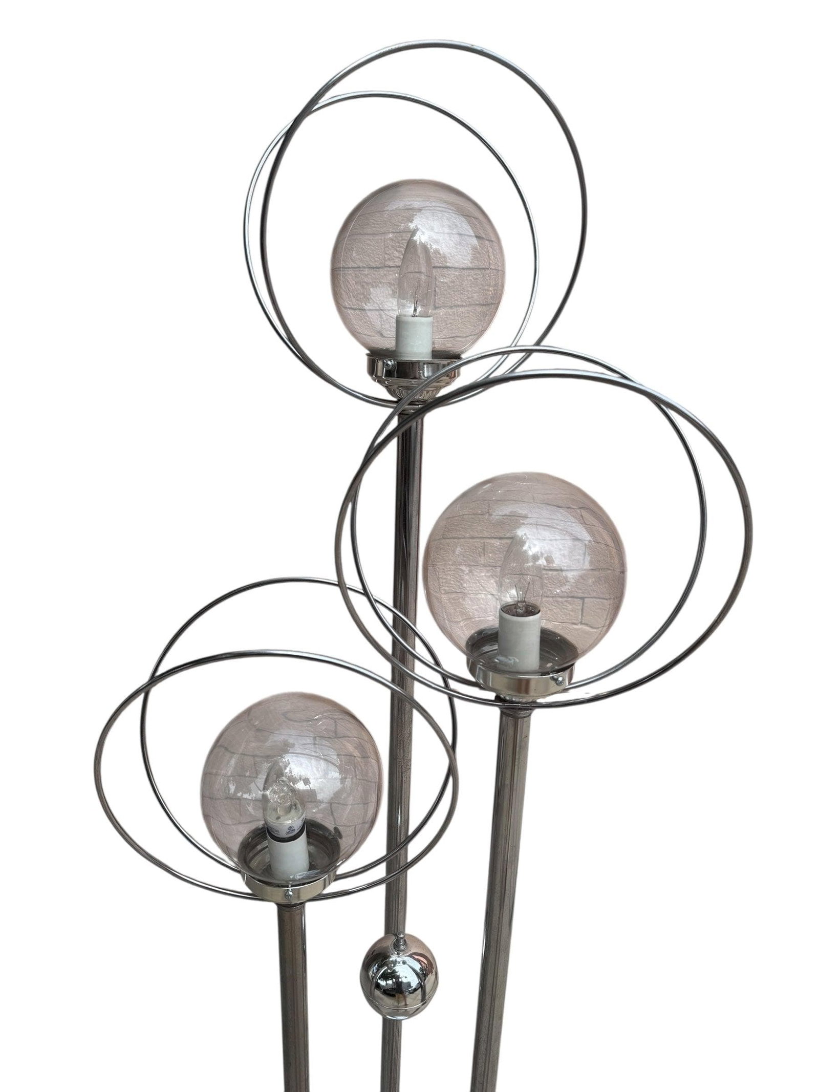 MCM Chrome 3 Light Orb Floor Lamp - 4