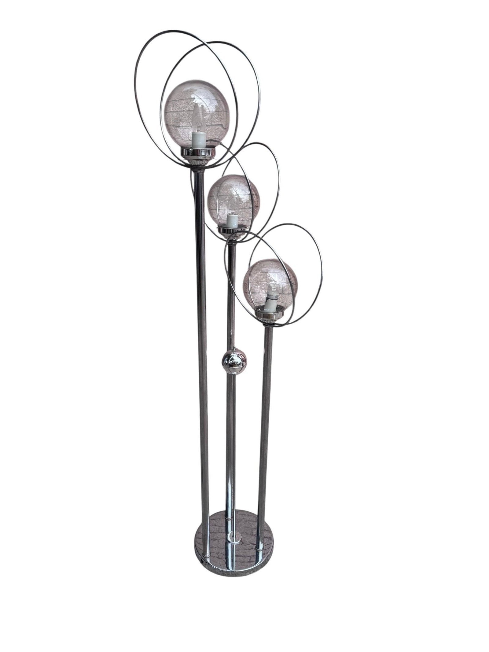 MCM Chrome 3 Light Orb Floor Lamp - 6
