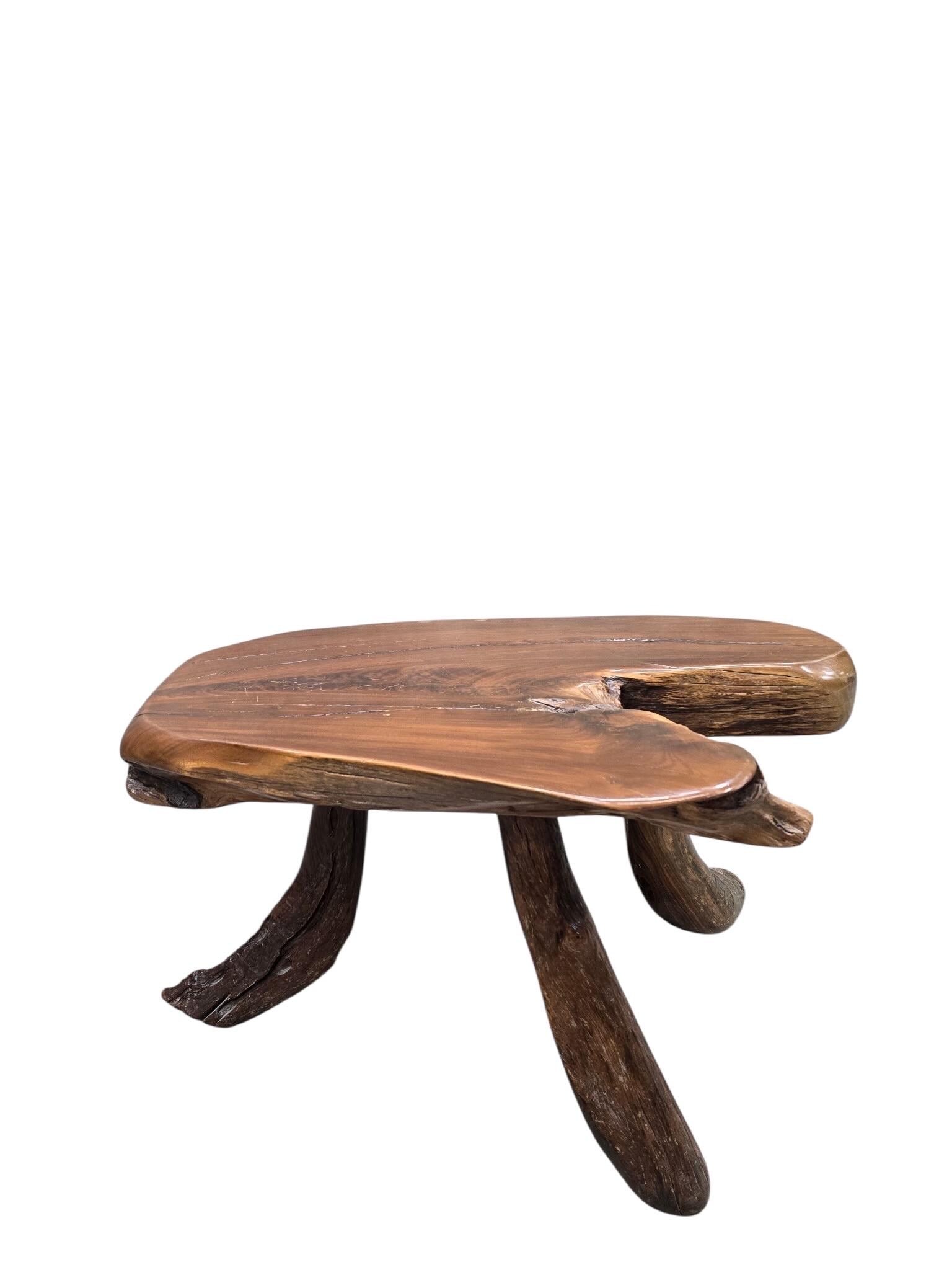 Vintage Live Edge Wood Slab Table - 2