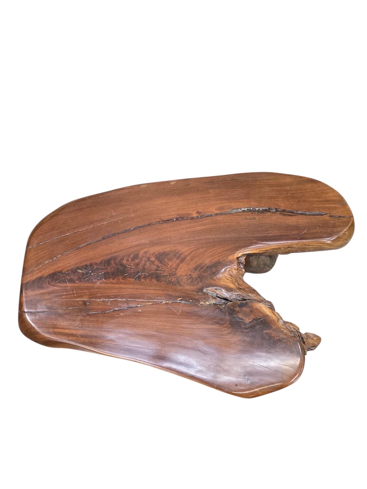 Vintage Live Edge Wood Slab Table - 4