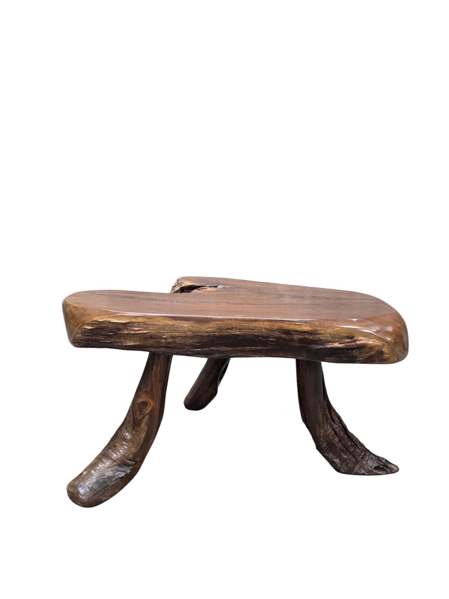 Vintage Live Edge Wood Slab Table - 5
