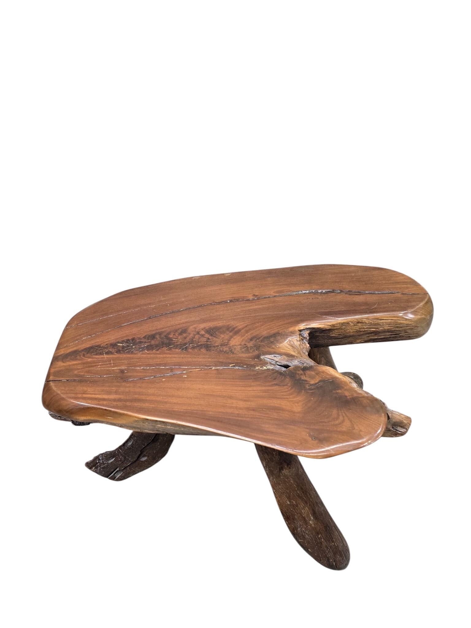 Vintage Live Edge Wood Slab Table - 8