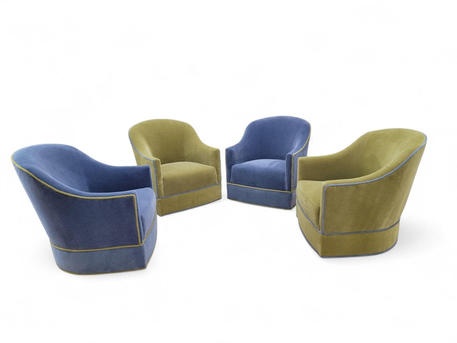MCM Harvey Probber Style Barrel Back Swivel Chairs Newly Reupholstered - 4 - 8
