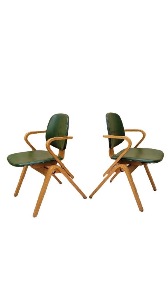 MCM Plywood Dining Chairs by Joe Atkinson for Thonet - 4 - 5