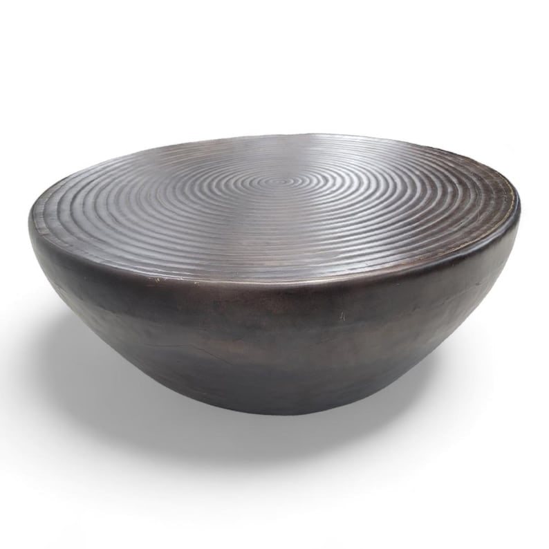 Industrial Hosanna Round Hammered Drum Coffee Table (1 of 8)