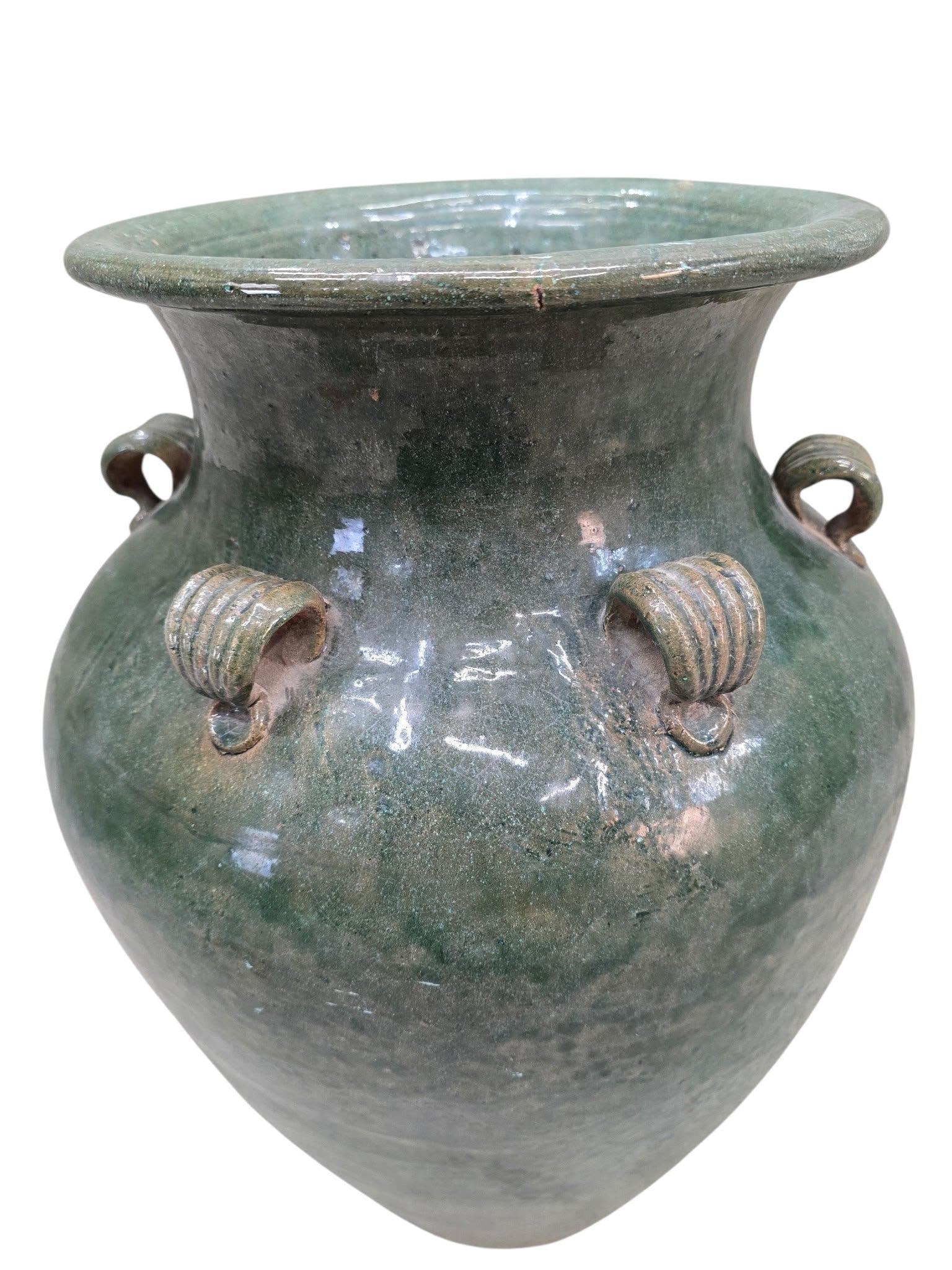 Antique Stoneware Green-Glazed Mataban Jar Vase - 3