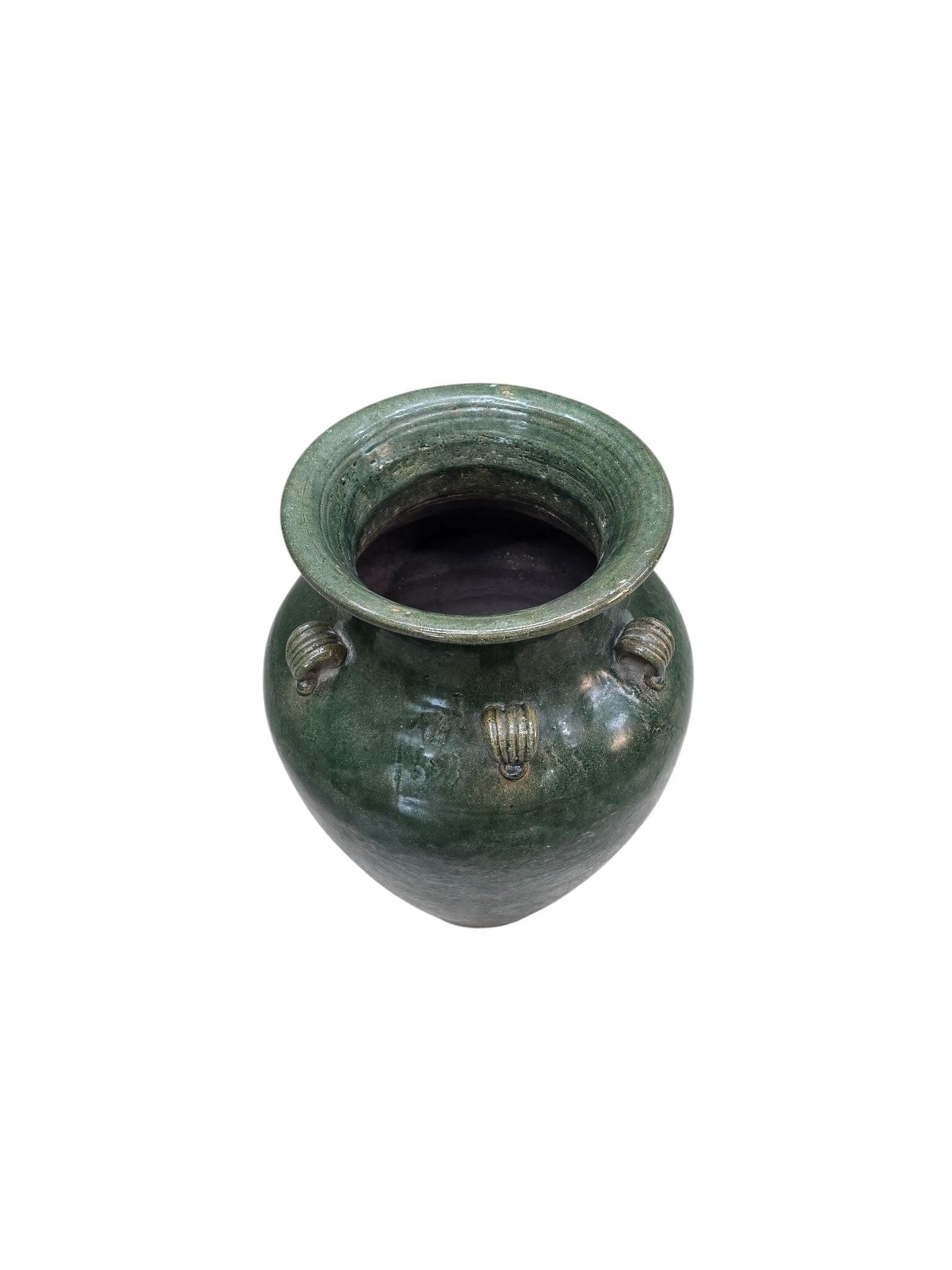 Antique Stoneware Green-Glazed Mataban Jar Vase - 4