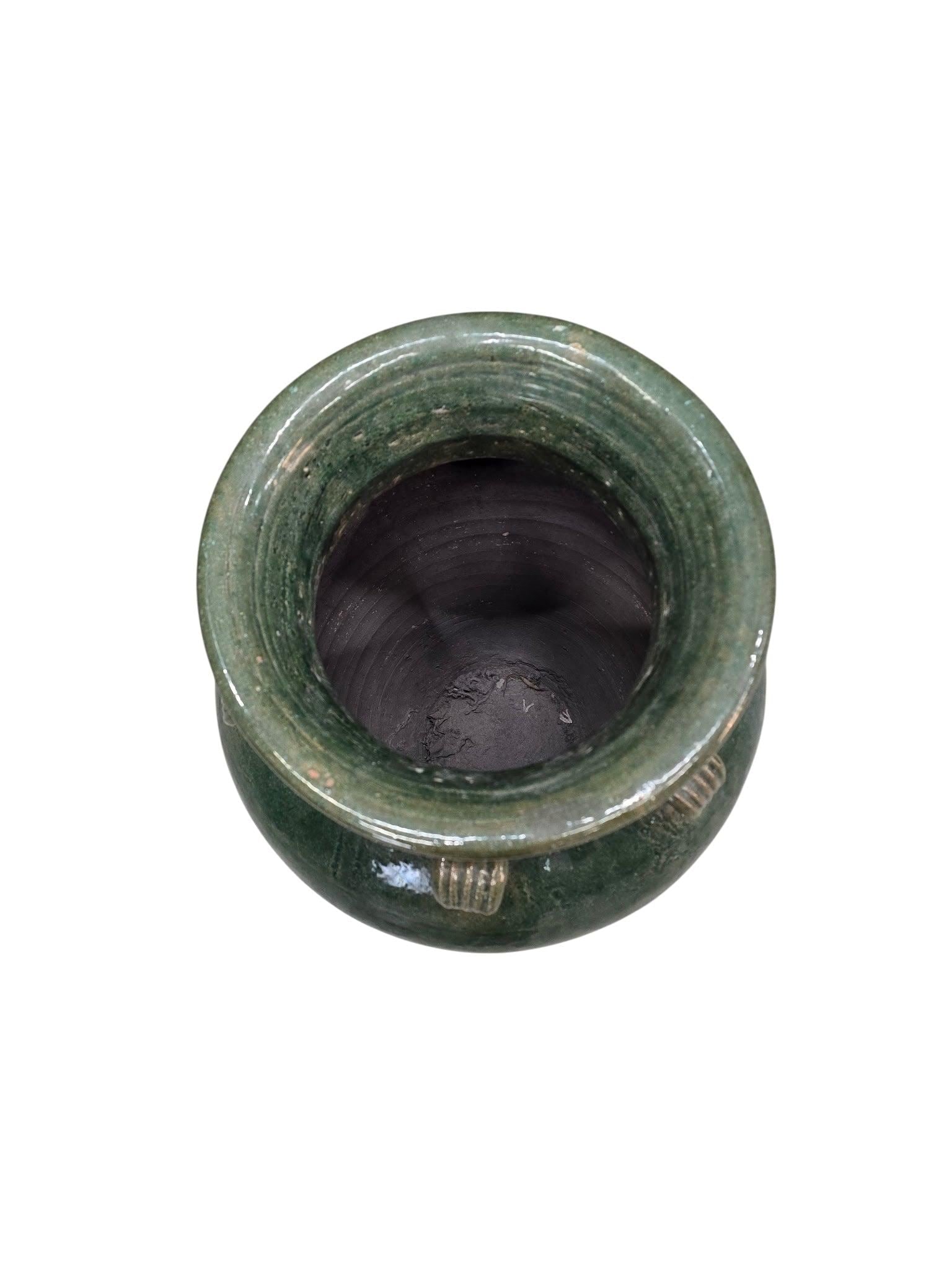 Antique Stoneware Green-Glazed Mataban Jar Vase - 8