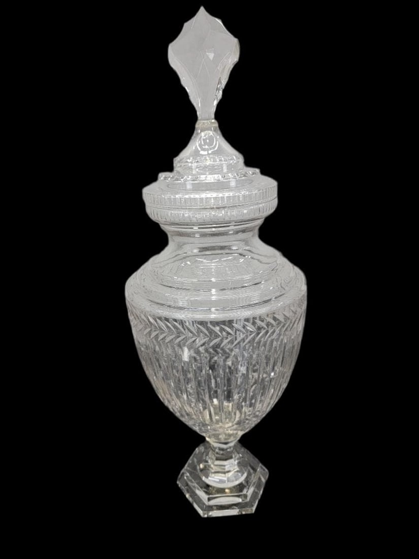 Antique Etched Glass Bonbonniere - Set of 3 - 3