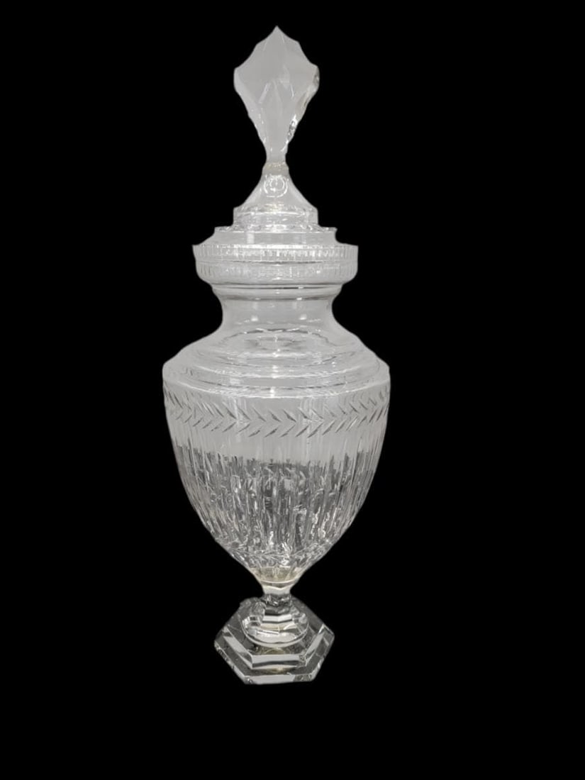Antique Etched Glass Bonbonniere - Set of 3 - 5