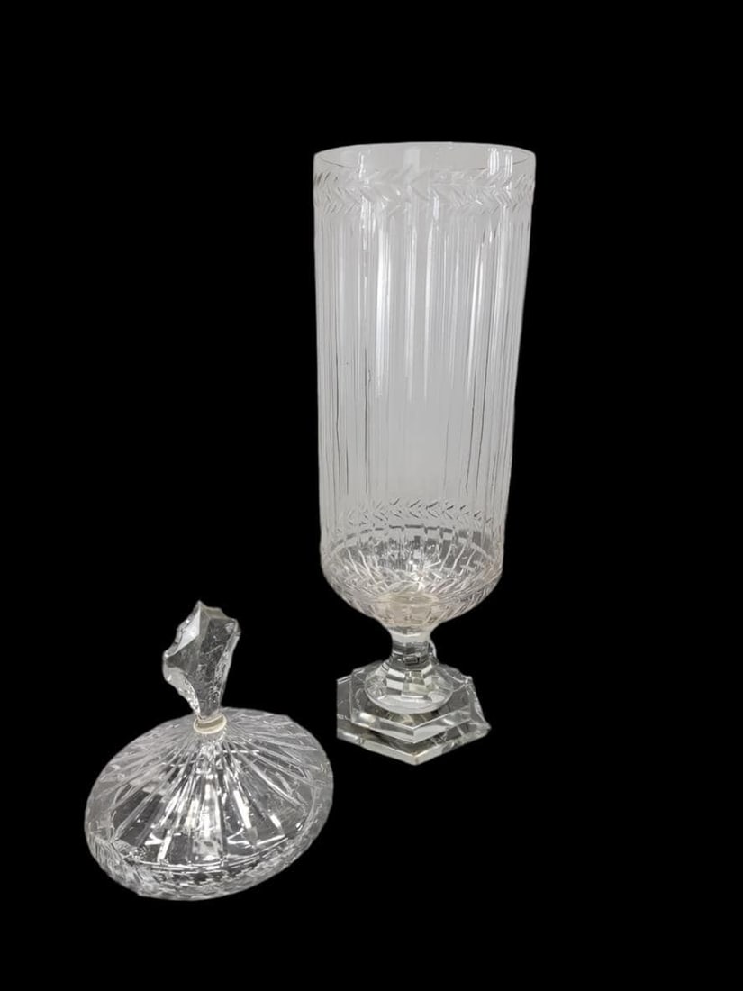 Antique Etched Glass Bonbonniere - Set of 3 - 6