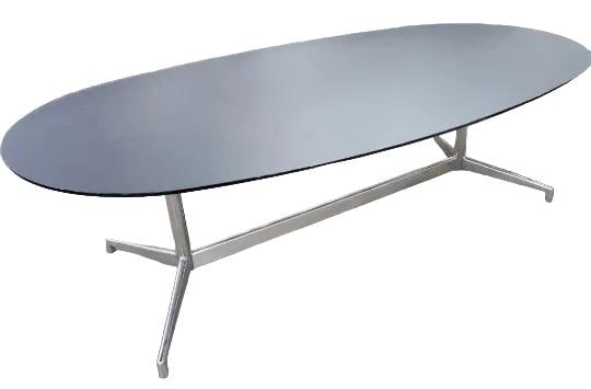 MCM Eames Black Glass and Chrome Table - 5
