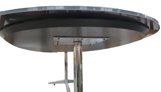 MCM Eames Black Glass and Chrome Table - 7
