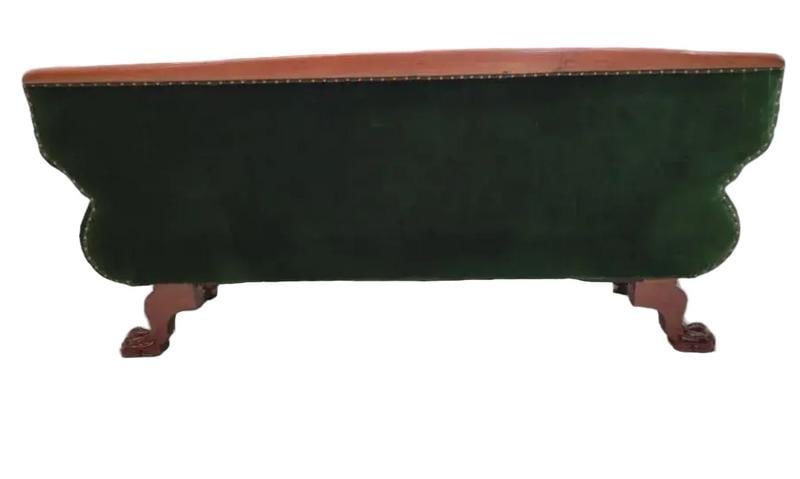 Antique Empire Style Mahogany Swan Grecian Sofa Newly Reupholstered - 6