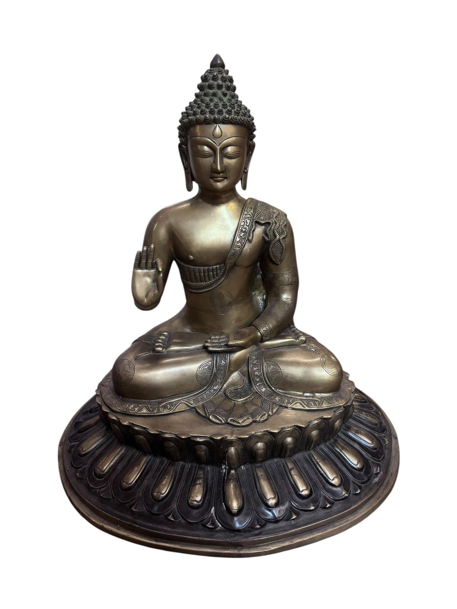 Vintage Imported Tibetan Zen Temple Buddha Statue - 2