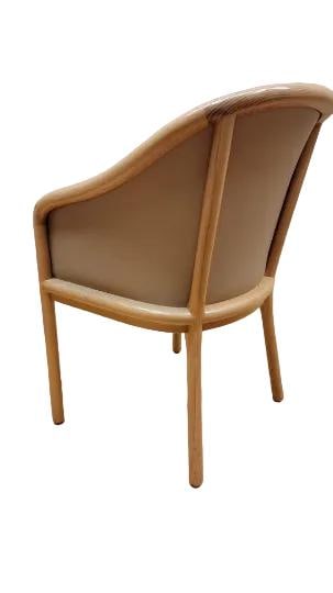 MCM Barrel Back Leather Chair by Ward Bennett - 3