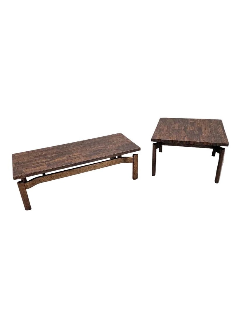 MCM Jens Risom Style Floating Formula Side with Coffee Table - Set of 2 - 3
