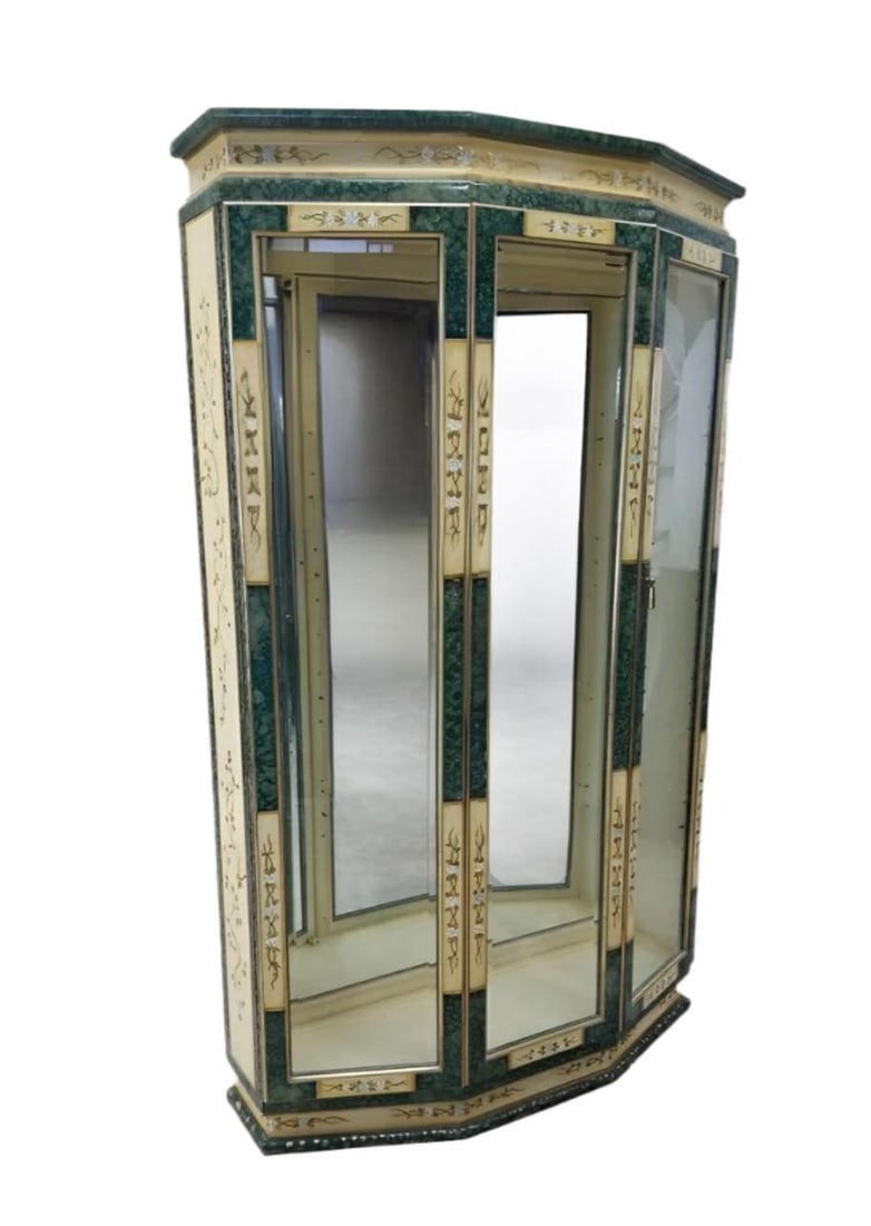 MCM Etched and Hand Painted Display Cabinet - 2
