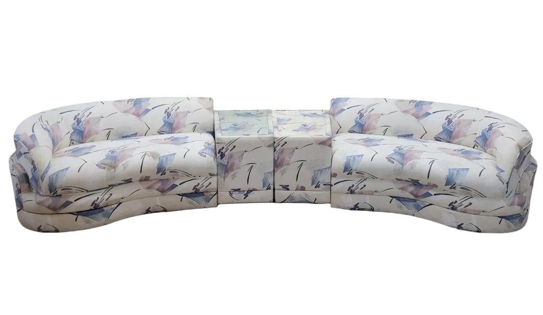 Postmodern Kagan Style Curved Sectional Sofa - 3