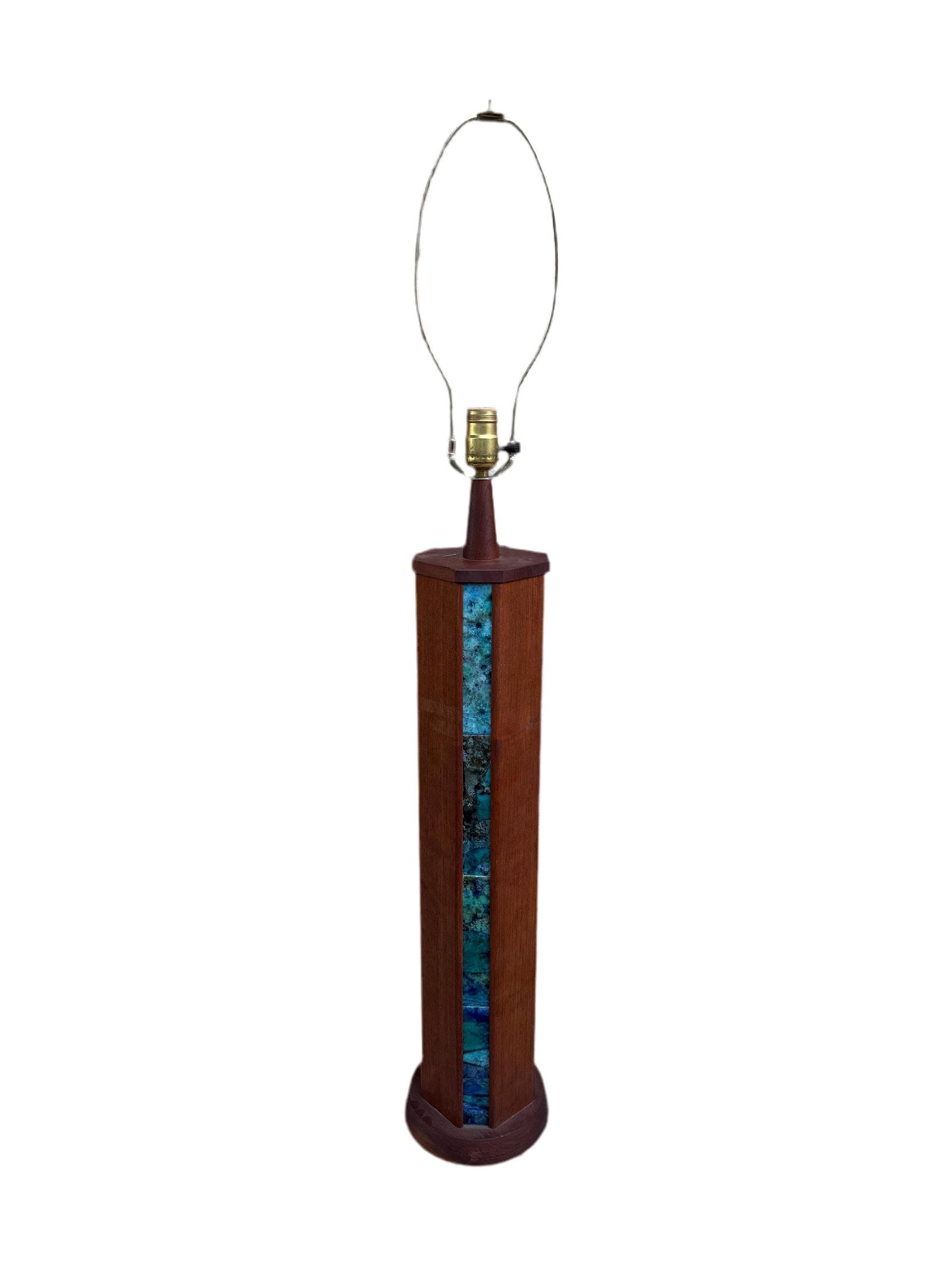 MCM Harris Strong Wood and Ceramic Tile Table Lamp - 5