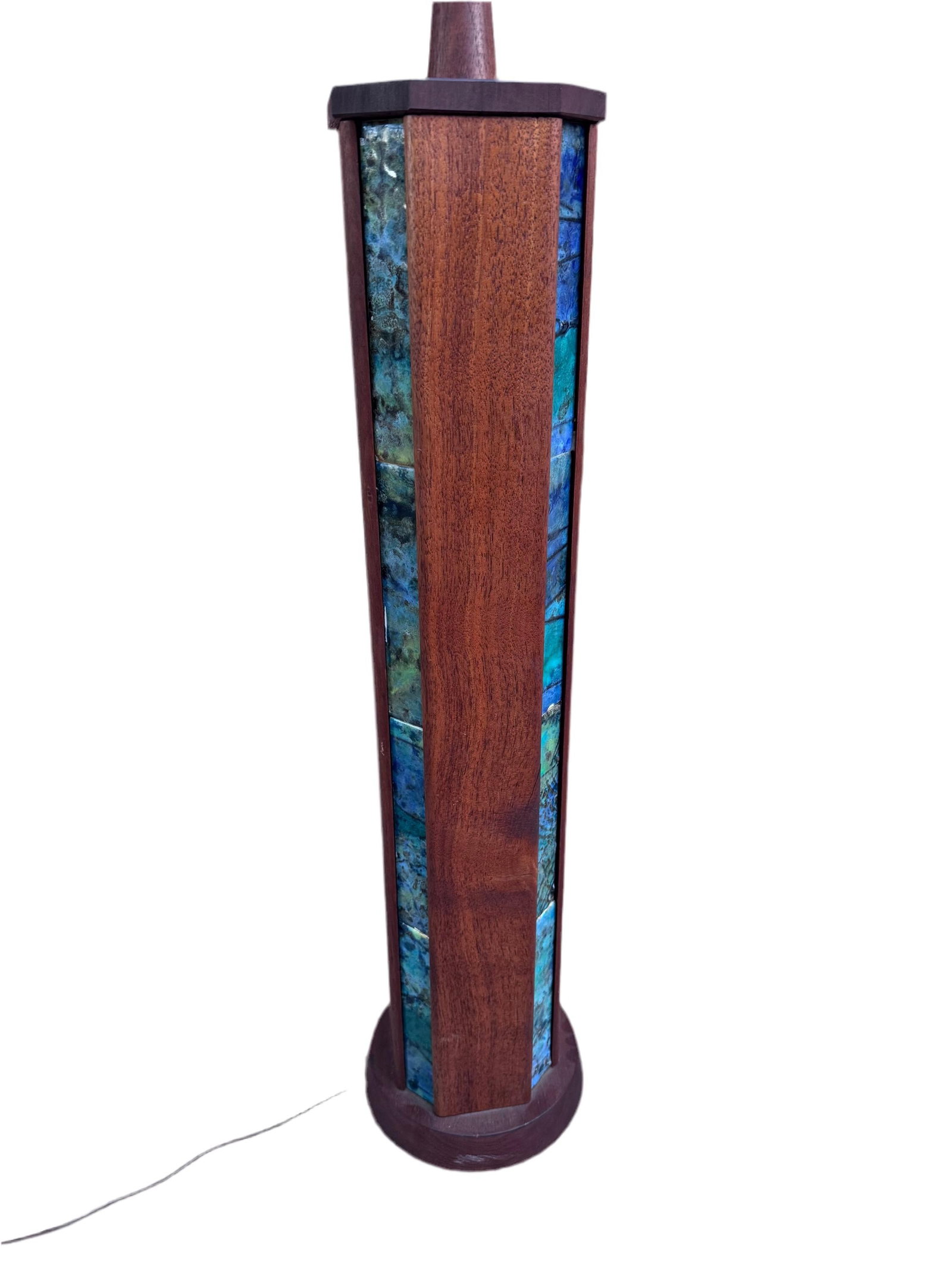 MCM Harris Strong Wood and Ceramic Tile Table Lamp - 8