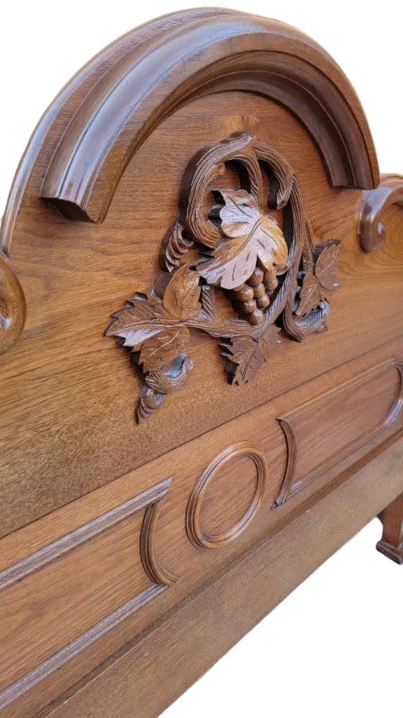 Antique Victorian Eastlake Style Carved Black Walnut Full Size Bed Frame - 8