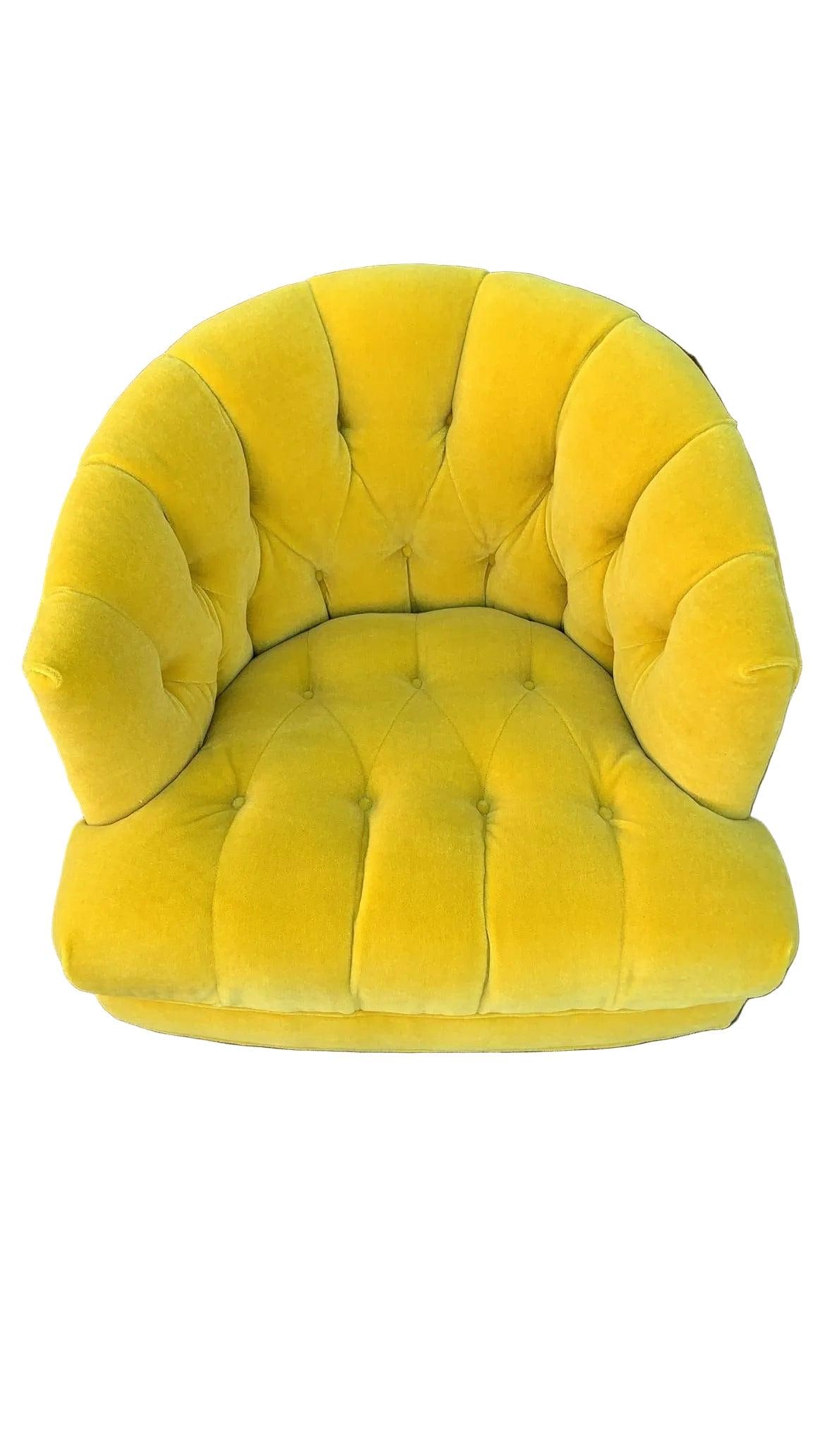 MCM Tufted Barrel Back Swivel Lounge Chair Newly Reupholstered - 5