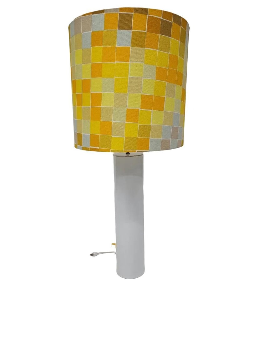 MCM Italian Retro Table Lamp with Yellow Shade - 3