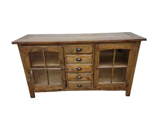 Vintage Rustic Reclaimed Barnwood Cottage Display Cabinet - 6
