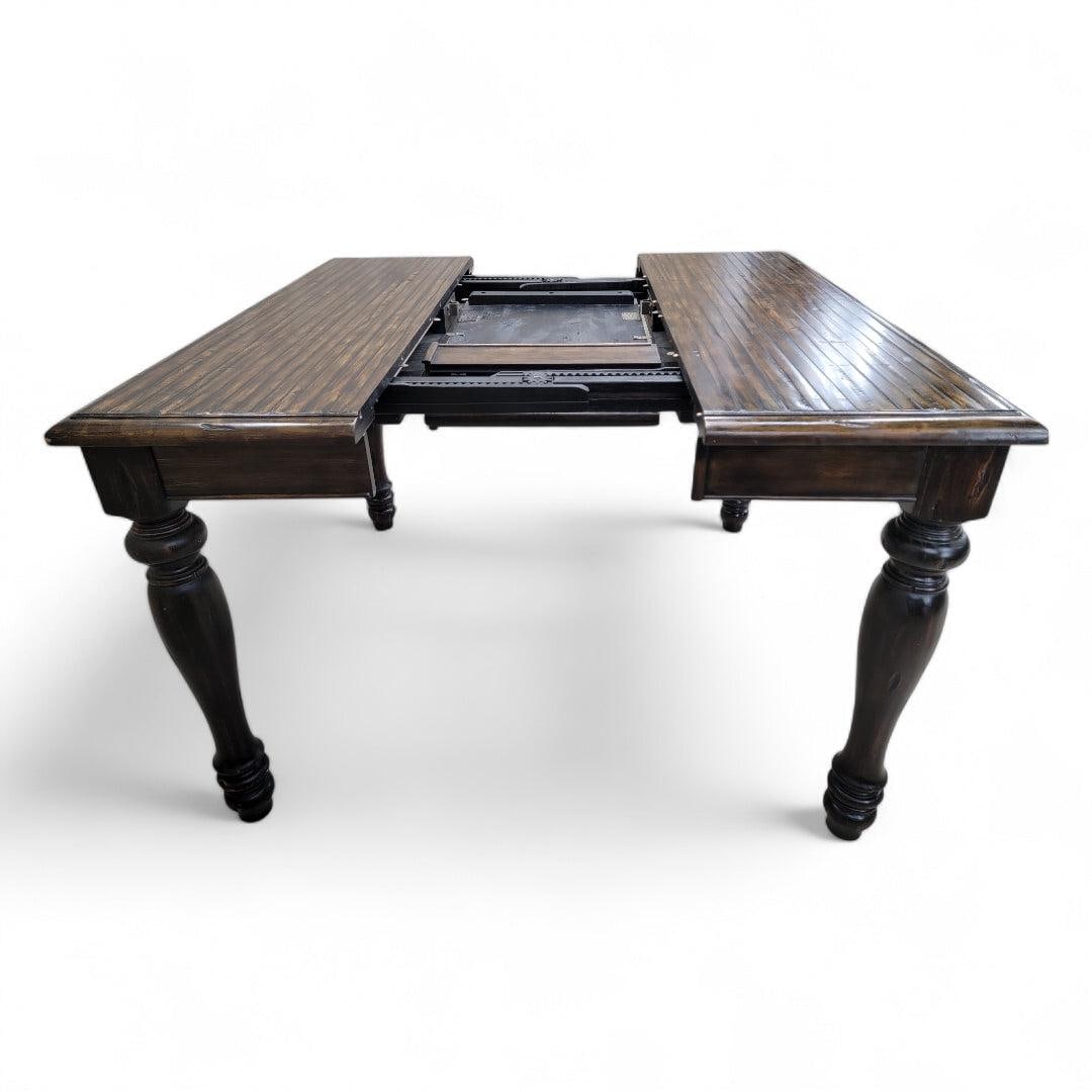 Vintage Rustic Town and Country Style Expanding Butterfly Farmhouse Table - 5