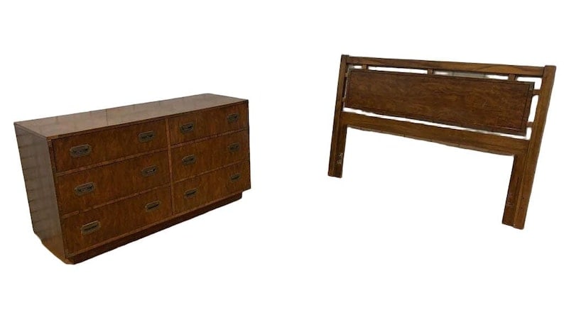 Vintage Campaign Style Dresser and Headboard by Dixie Campaigner (1 of 8)