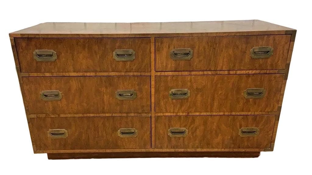 Vintage Campaign Style Dresser and Headboard by Dixie Campaigner - 3