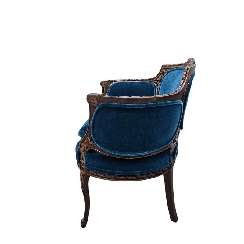 Antique French Louis XV and Louis XVI Style Armchairs Newly Upholstered – Set of 2 - 7