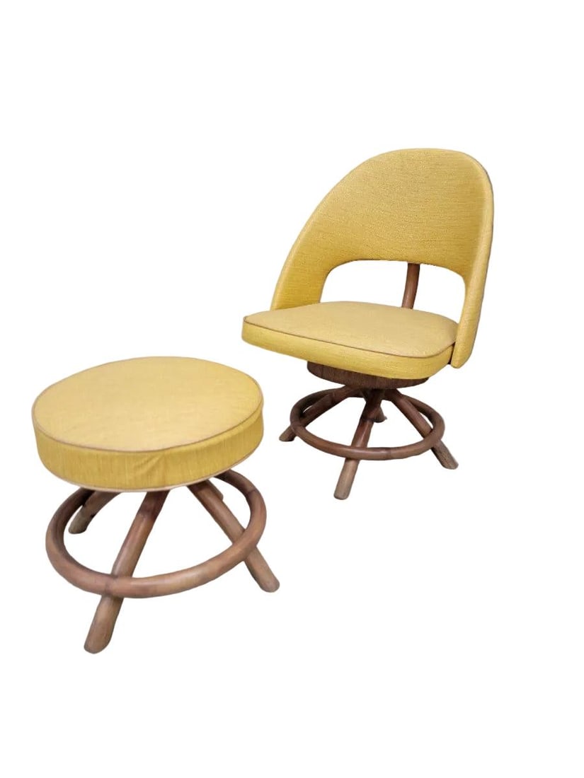 MCM Saarinen Style Swivel Chair and Ottoman - 6