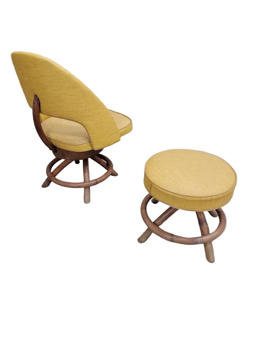 MCM Saarinen Style Swivel Chair and Ottoman - 8