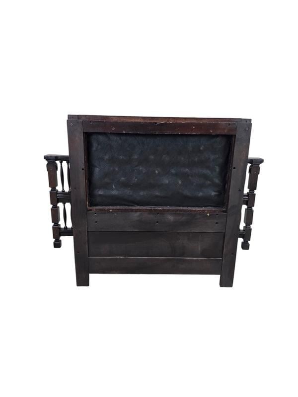 Antique Eastlake Victorian Style Upholstered Back Bench - 3