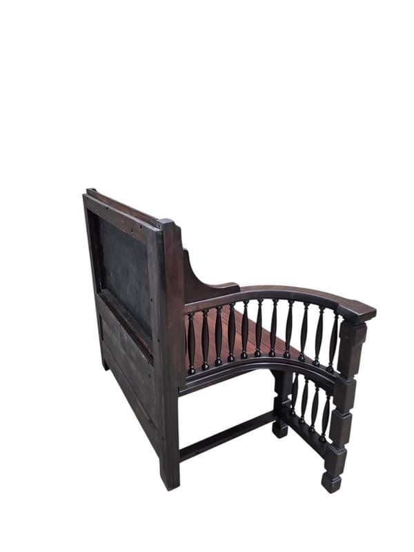 Antique Eastlake Victorian Style Upholstered Back Bench - 8