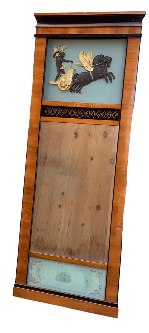 Antique German Biedermeier Style Trumeau Wall Mirror - 6