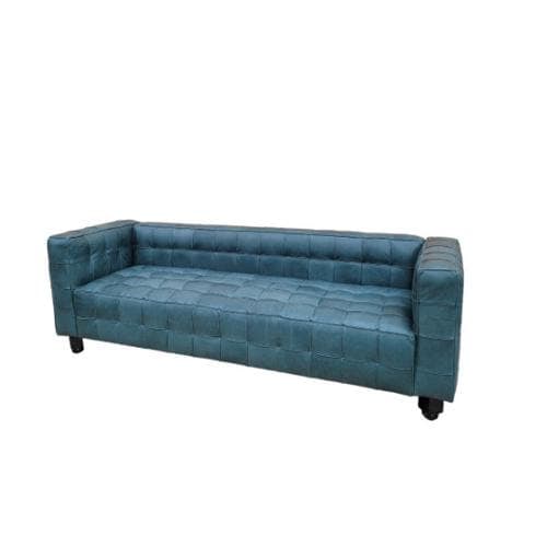 Vintage Italian Kubus Sofa by Josef Hoffmann Newly Reupholstered in Leather - 2