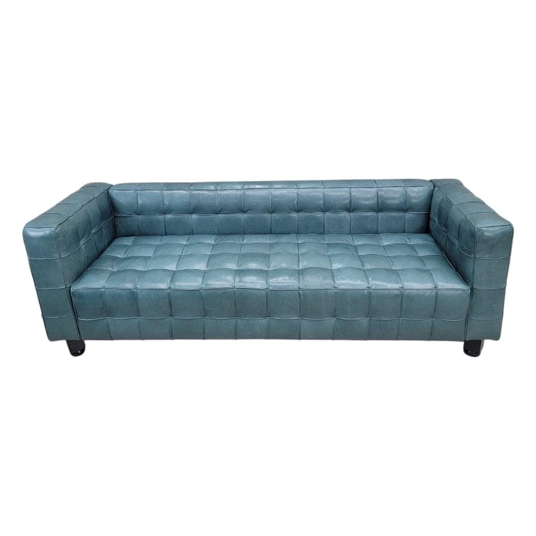 Vintage Italian Kubus Sofa by Josef Hoffmann Newly Reupholstered in Leather - 5