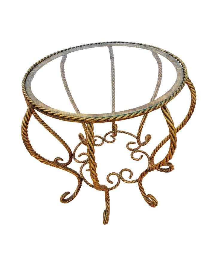 Hollywood Regency Italian Gold Gilt Rope Spider Table - 5